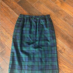 Pendleton Blue and Green Plaid Pencil Skirt